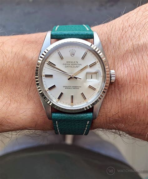 rolex datejust 36 on leather strap|rolex datejust 36 1601.